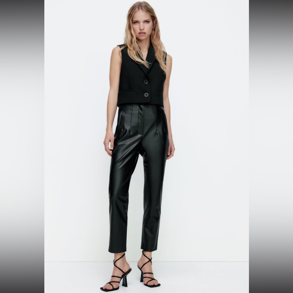Zara: Faux Leather High Waisted Pants